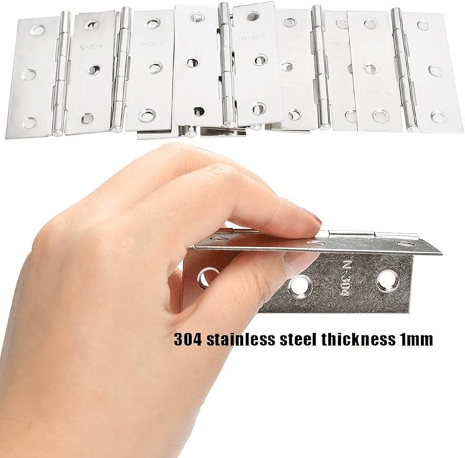 FOCCTS 18 Pack Folding Door Hinges, 2 x 3 inch Stainless Steel Square Butt Hinges for Home Furniture Hardware Closet Door with Enough Screw