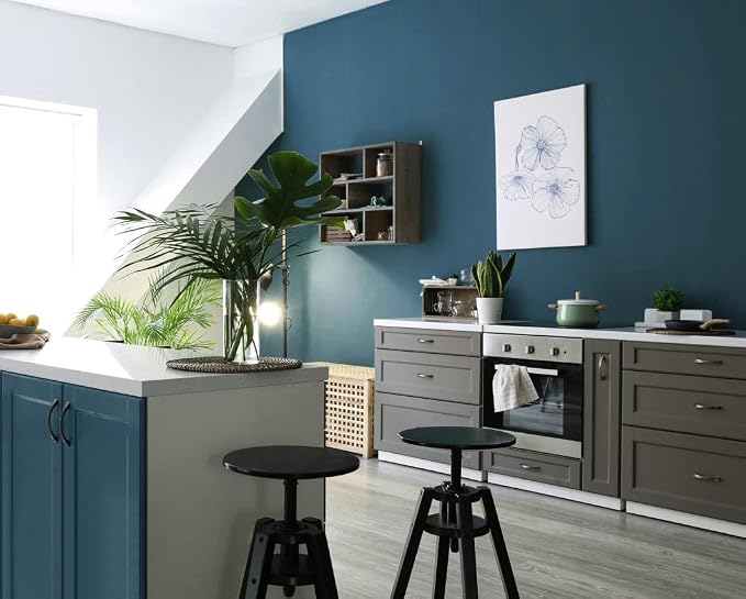 Safiyya 393"x17.7" Dark Blue Peel and Stick Wallpaper Blue Contact Paper Solid Color Removable Self Adhesive Wallpaper Decorative Vinyl Rolls for Wall