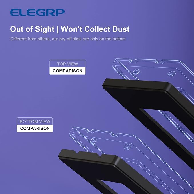 ELEGRP 1-Gang Screwless Decorative Wall Plates, Mid-Size Unbreakable Thermoplastic Faceplate Cover for Decorator Receptacle Outlet Switch, UL Listed (10 Pack, Matte Black) wall plate