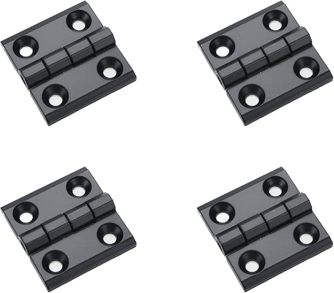 4 Pcs Metal Foldable Butt Hinge Zinc Alloy Ball Bearing Butt Hinge for Cabinet Door Closet,2×2 inch，Black