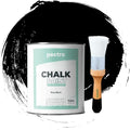 Black Chalk Paint for Furniture 25 fl.Oz. (750ml) + Special Brush - Furniture Paint no Sanding or Priming - Chalk Finish Wood Paint - DIY Projects Home Decor & Improvement (DEEP Black)