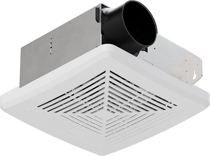 50CFM Bathroom Exhaust Fan: Retrofit Ceiling Bath Vent Fan with Grille, Wall Mount Ventilation Fan for New Building Multi Family, Condo, Apartment and Hotel, ETL, White, 1 Pack