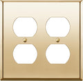 ENERLITES Double Duplex Receptacle Metal Wall Plate, Socket Outlet Switch Cover, Stainless Steel 201, Corrosion Resistant, Size 2-Gang 4.50" x 4.57", 7722-PB, Polished Brass, Gold
