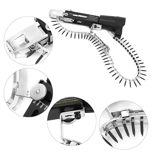 Automatic Drill Nailer, 3Pcs Chain Nail Gun Adapter Woodwork Automatic Nail Adapter Electric Drill Chain Attachment Set for Drywall Wood Board Ceiling