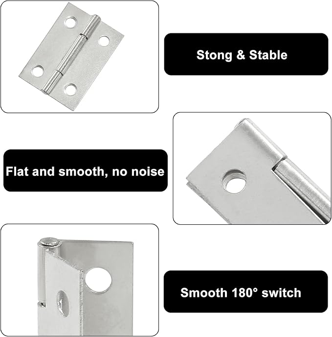 Murtenze 24 Pack Door Hinge Set - 1.5 Inch Cabinet Hinges with Mounting Screws