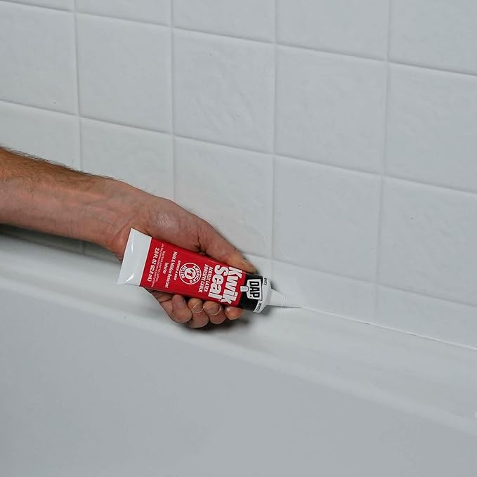 DAP Kwik Seal Kitchen & Bath Adhesive Caulk, White, 2.8 oz (7079800954)