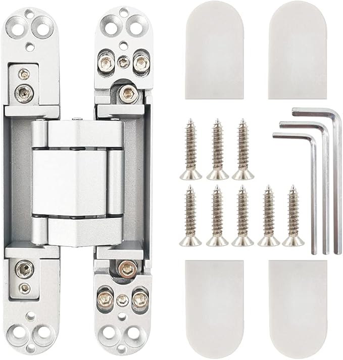 Concealed Door Hinges Heavy Duty Invisible Hidden Hinges 3-D Adjustable - 1 Pair