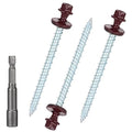 Metal Roofing Screws 10 x 2-1/2 inch, Brown Hex Head Sheet Metal Roof Screw with EPDM Washer for Corrugated Roofing (250Pcs)