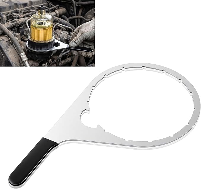 1 Pcs Fuel Filter Wrench 6'' Black | Compatible with Diesel Engines Water Separator, Cap Claw Grip Design, Metal Plastic Build, Easy Removal