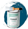 Chalk Paint for Furniture 25 fl.Oz. (750ml) + Special Chalk Paint Brush - Furniture Paint no Sanding or Priming - Chalk Finish Wood Paint - DIY Projects Home Decor & Improvement (DEEP BLUE)