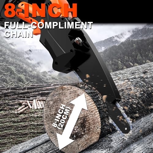 2 IN 1 8" Mini Chainsaw & Pole Saw Battery Powered with 2 x 21V Batteries