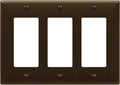 ENERLITES Decorator Light Switch or Receptacle Outlet Wall Plate, Gloss Finish, Size 3-Gang 4.50" x 6.38", Unbreakable Polycarbonate Thermoplastic, UL Listed, 8833-BR, Brown