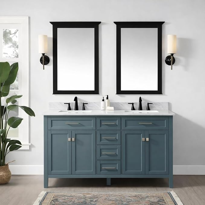 ALL-IN-ONE Paint by Heirloom Traditions, Spruce (Muted Blue Green), 8oz Sample - Durable cabinet and furniture paint. Built in primer and top coat, no sanding needed. Includes our 30 featured color