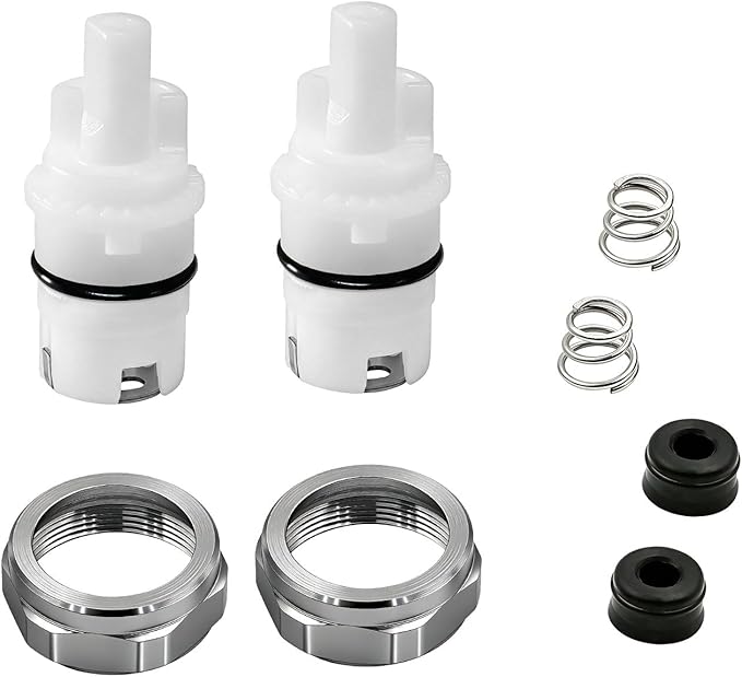RP71233 Faucet Repair Kit Includes 2 Rubber Seats, 2 Stainless Steel Springs, 2 Bonnets, 2 Caps for Common Single-Handle Faucets