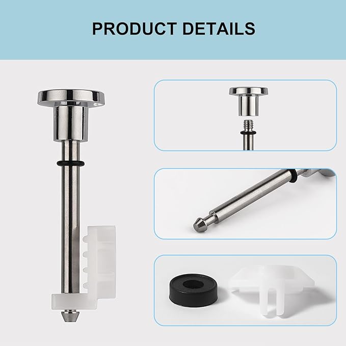 2 Set Universal Tub Spout Diverter Repair Kit Parts, Includes 2 x Diverter Valve Stems, 2 x Cup Seals and 2 x Gates, Bathroom Shower Bathtub Leaky Faucet Repair Replacement Parts (Classic,Chrome)