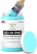 Chalky Chicks 32 Fl Oz Matte Aqua Bay (Aqua Blue) Chalk Paint for Furniture Without Sanding - No Prep Furniture Paint No Sanding All in One for Crafts, Wood, Walls, Cabinet, Metal, Dresser, Farmhouse