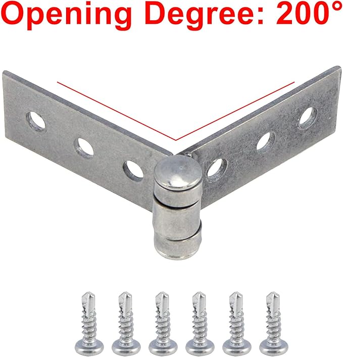 4Pcs 3 inch Silver Folding Butt Hinge Stainless Steel Furniture Door Window Hinges, 6 Hole Small Hinges for Crafts, Frameless Glass Window Hinge