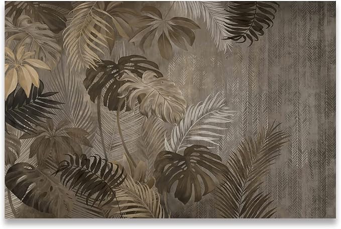 Cliouar-Turtle Backed Bamboo Plantain Leaf Plant Wall Mural Wallpaper for Bedroom Living Room 158" x 110" (Not Peel and Stick)