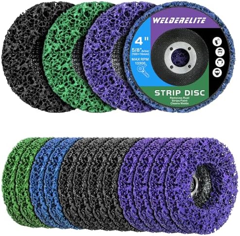 12 Pack 4 Kinds Paint Strip Discs 4" x5/8" Angle Grinder Stripper Wheels for Removing Paint Rust and Oxides of Metal and Wood Surfaces