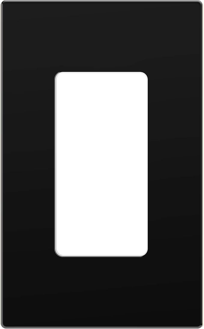 ENERLITES - SI8831-BK-SL Screwless Decorator Wall Plate Child Safe Outlet Cover, Size 1-Gang 4.68" H x 2.93” L, Unbreakable Polycarbonate Thermoplastic, SI8831-BK, Glossy, Black