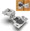 Chibery 60 Pack 1" Overlay 4D Soft Close Concealed Hinges for Face Frame Door, Adjustable Closing Speed, Smooth Slow Self Close Hinges, Satin Nickel, 105° Open Angle Stainless Steel Cabinet Hinges