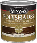 Minwax PolyShades Wood Stain + Polyurethane Finish – ½ Pint, Espresso, Satin, Black