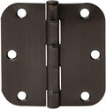 Amazon Basics Rounded 3.5 Inch x 3.5 Inch Door Hinges, Oil Rubbed Bronze, 72 Count (Pack of 1)