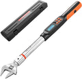 VEVOR Torque Wrench 0-1.5 in Adjustable Jaw Opening Digital Torque Wrench, Open-End Jaw, 4 Display Units, ±2% Accuracy, LCD Screen, with Buzzer and LED Indicator, for Pipe and Automotive Repair