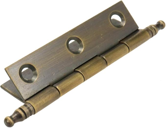 Quluxe 2.5" Door Hinges, Square Hinge, Antique Brass Hinges for Cabinet Doors Dresser Drawer Closet with Screws- Bronze (Pack of 4)