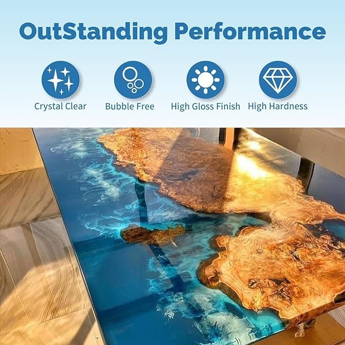 JANCHUN Crystal Clear Epoxy Resin Kit 72oz, Bubble-Free, Anti-Yellowing, Self Leveling Easy Mix 1:1 Coating and Casting Resin for Table Top, Molds, Tumbler Crafts, Painting, Jewelry, DIY Gifts