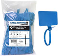 Kable Kontrol Cable Marker Identification Zip Ties 9 Inch 100 Pcs – Blue | Large ID Flag Label Straps, Self-Locking Write on Tags for Ethernet, Power, and Cord Labeling