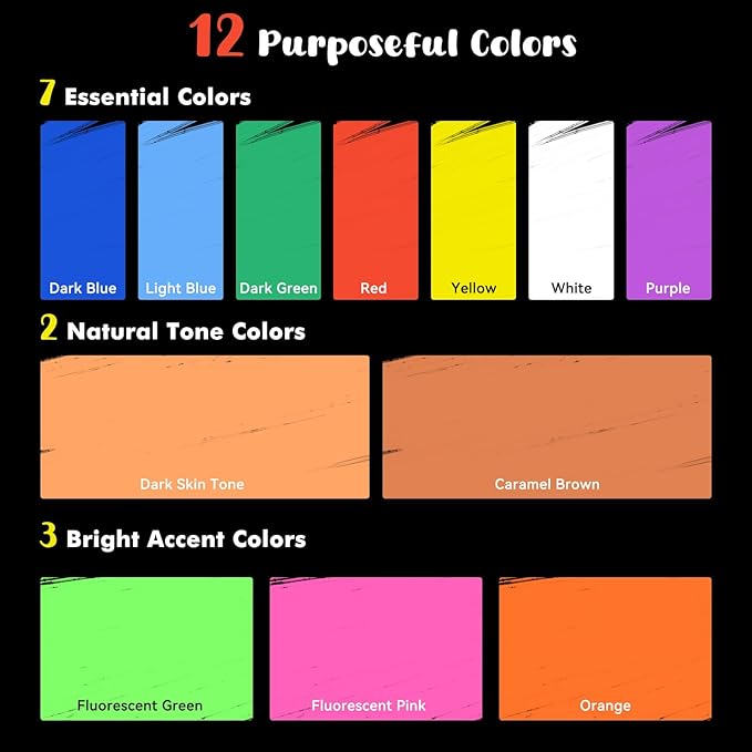 Jumbo Liquid Chalk Markers for Car Window, 12 Colors, Washable, 3 in 1 Nib for Glass, Mirror, Chalkboard, Blackboard, Signs
