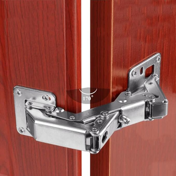 2 Pack 175 Degree Hidden Hinges Frameless Cabinet Hinges Hydraulically Adjustable Mount Soft Close, Full Cover (170 Degree Hinge)