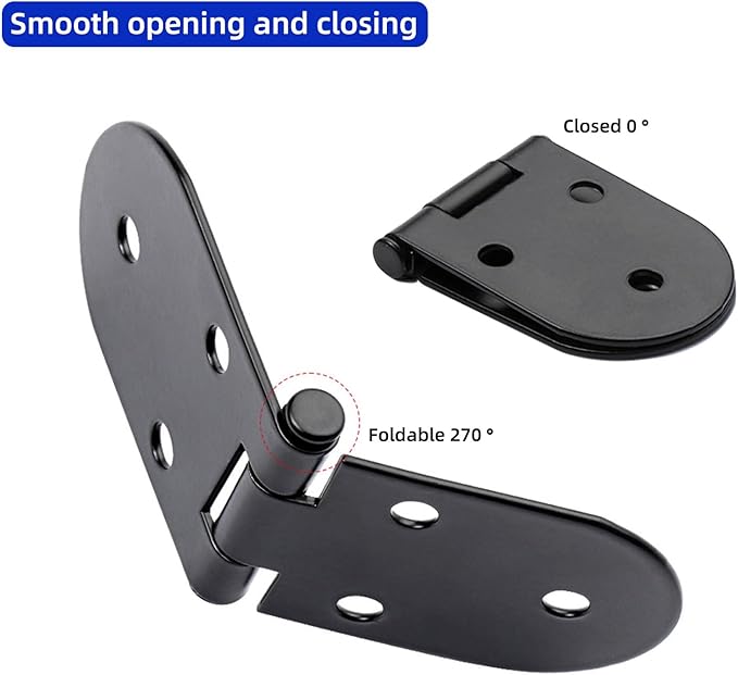 3-5/32 x 1-3/16 Inch (80x30mm) Folding Flip Top Hinges 10 Pack - 180 Degree Drop Leaf Table Butt Hinge | Concealed Table Small Hidden Hinge for Wooden Box & Desk Drawer for Home Office DIY