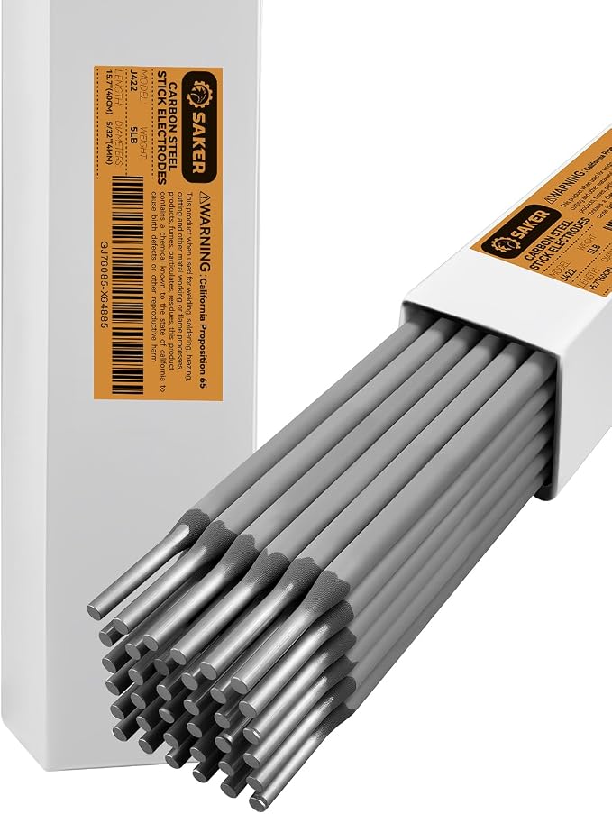 Saker E6013 Welding Rod 5/32'' 5LB Carbon Steel Stick Welding Electrodes
