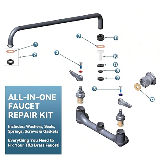 B-6RK Repair Kit for T&S Brass Faucet Cartridges & Spray Valves