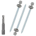 Metal Roofing Screws 10 x 3 inch, Gray Hex Head Sheet Metal Roof Screw with EPDM Washer for Corrugated Roofing (250Pcs)