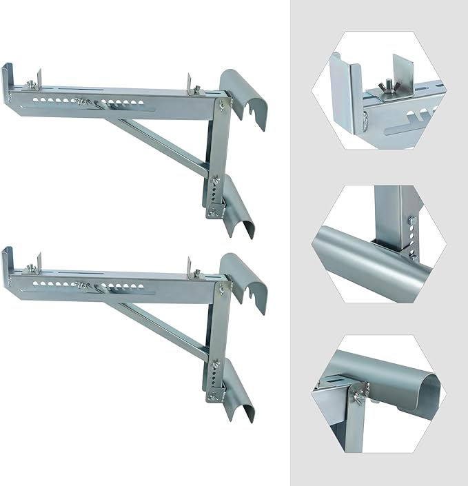 Ladder Jacks Bracket Extension, 2Pcs High Strength Ladder Jack, 661.39 Lbs Capacity Load Bearing Brackets for Scaffolding Extensions, Ladders, and Work Platforms