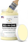 Chalky Chicks 32 Fl Oz Matte Daisy Yellow (Light Yellow) Chalk Paint for Furniture Without Sanding - No Prep Furniture Paint No Sanding All in One for Crafts, Wood, Walls, Cabinet, Metal, Dresser