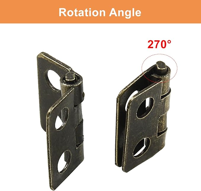 50 Pcs Small Mini Hinges, 0.47"x0.51", Antique Bronze Butt Hinges with Storage Box for Mini Cabinet, Jewelry, Wooden Box