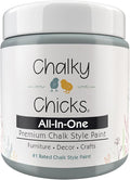 Chalky Chicks 4 Fl Oz Matte Overcast (Blue Gray) Chalk Paint for Furniture Without Sanding - No Prep Furniture Paint No Sanding All in One for Crafts, Wood, Walls, Cabinet, Metal, Dresser, Farmhouse