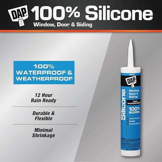 Dap 08646 9.8oz White 100% Silicone Sealant - 12ct. Case