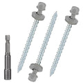 Metal Roofing Screws 10 x 2-1/2 inch, Gray Hex Head Sheet Metal Roof Screw with EPDM Washer for Corrugated Roofing (250Pcs)