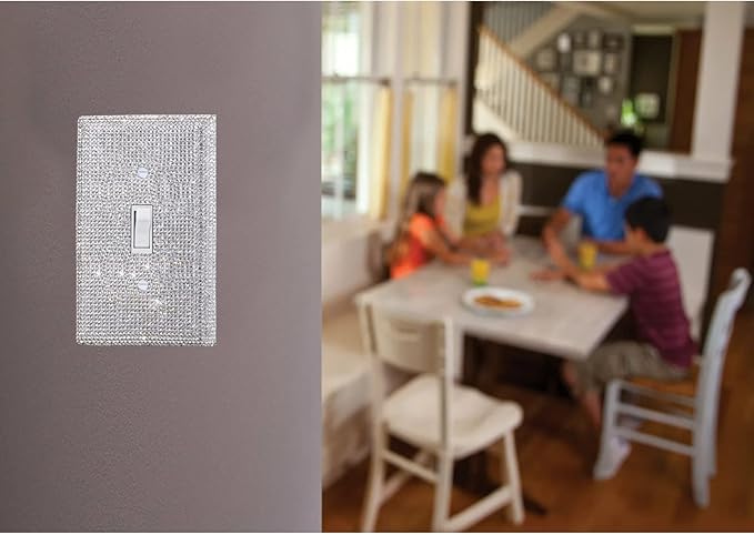 Shiny Silver Rhinestones Wall Plates Light Switch Cover Plate Decorative Wall Plate Single Toggle