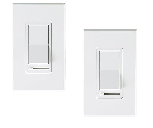 CLOUDY BAY in Wall Dimmer Switch for LED Light/CFL/Incandescent,3-Way Single Pole Dimmable Slide, 600W max Incandescent,150W max Dimmable LED/CFL, Cover Plate Included, Pack of 2