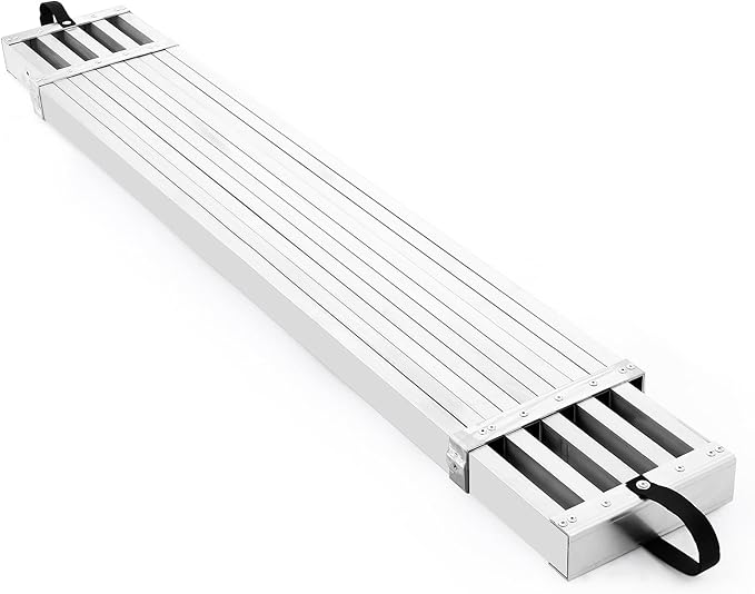 8-13FT Aluminum Telescoping Plank, 440lbs Capacity, Extension Scaffolding Plank with Skid-Proof Platform Scaffold Ladder Accessory
