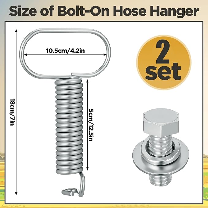 2 Pcs Hydraulic Hose Hanger Spring Clamp for Tractor, Sliver