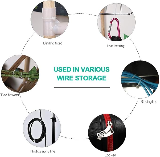 Zip Ties,2000 Piece Self-Locking Nylon White Cable Ties,Assorted Sizes 4+6+8+10+12-Inch,Multi-Purpose Wire Management Plastic Ties,Perfect for Home,Garden,Office,Travel and Workshop.