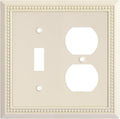 Henne Bery Sunken Pearls Heavy Duty Decorative Wall Plate Switch Plate Outlet Cover, Durable Solid Zinc Alloy (Toggle/Duplex, Light Almond)