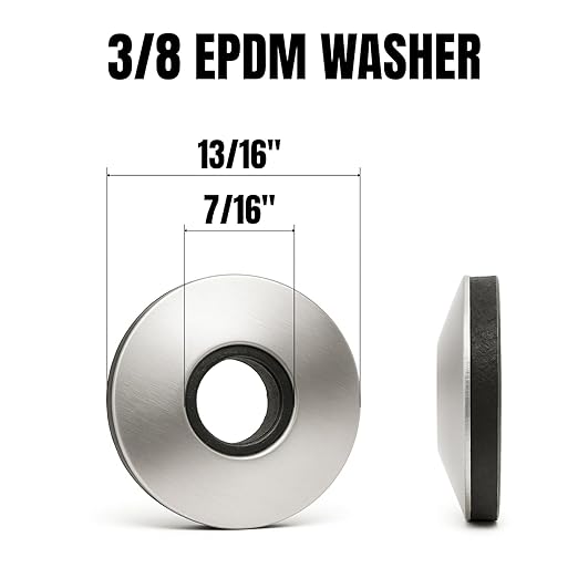 100 PCs 3/8" EPDM Bonded Sealing Washers, 304 Stainless Steel Rubber Roof Screw Washers – Leakproof Metal Panel Fasteners